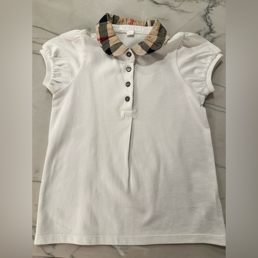 Burberry White Tan Button Down Shirt ***Mint Condition***